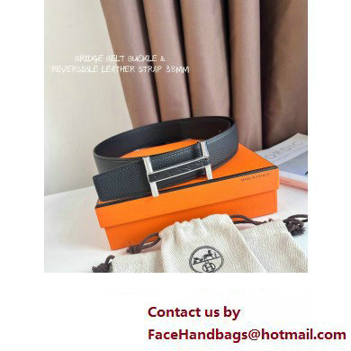 Hermes Brigde belt buckle  &  Reversible leather strap 38 mm 02 2023